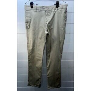 2- French Toast Girls Uniform Skinny Adjustable  Waist Pants Khaki Sz 16.5 Plus